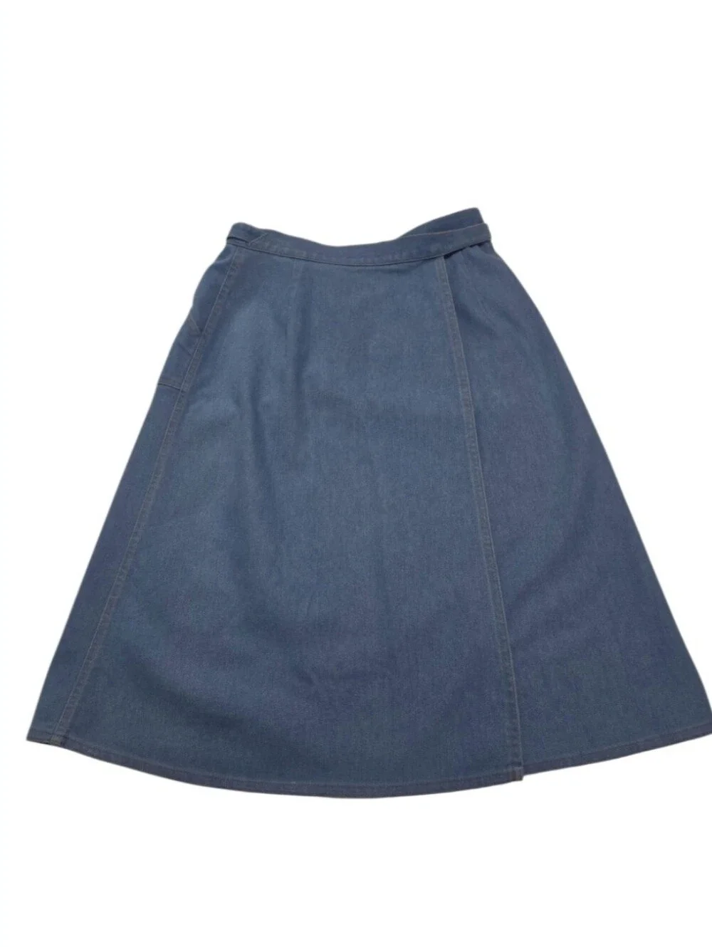 Kotet City Blues 90s Vintage Light Blue Wrap Casual Preppy Midi Skirt Sz 10